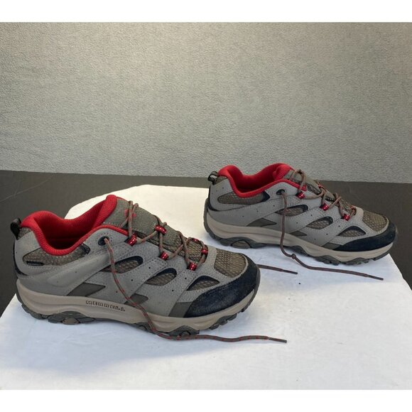 Merrell Boy's Moab 3 Mid Waterproof Hiking Shoe, Boulder/Red, Size 7 US Big Kid - Picture 2 of 16